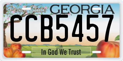 GA license plate CCB5457