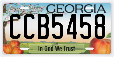 GA license plate CCB5458
