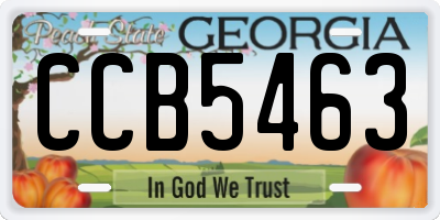 GA license plate CCB5463