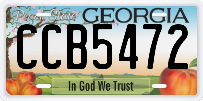 GA license plate CCB5472