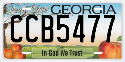 GA license plate CCB5477