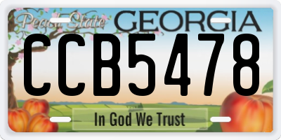 GA license plate CCB5478