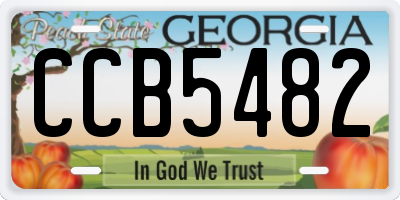 GA license plate CCB5482