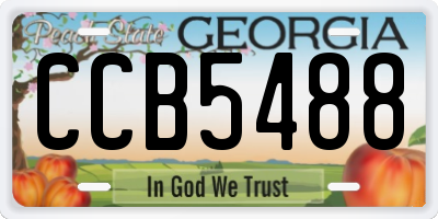 GA license plate CCB5488