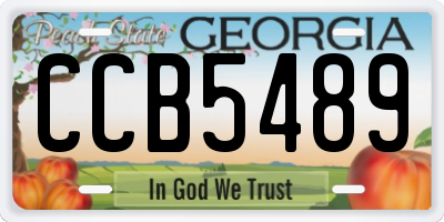 GA license plate CCB5489