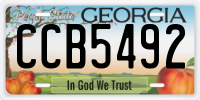 GA license plate CCB5492