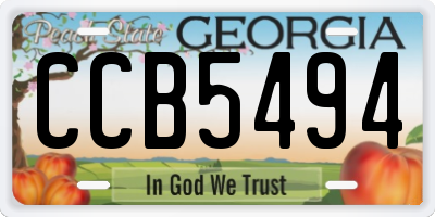 GA license plate CCB5494