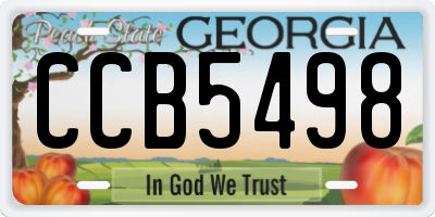 GA license plate CCB5498