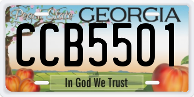 GA license plate CCB5501