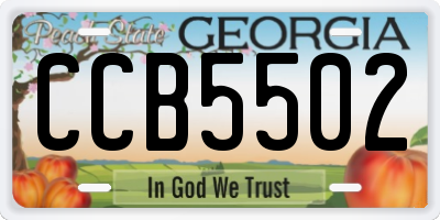 GA license plate CCB5502