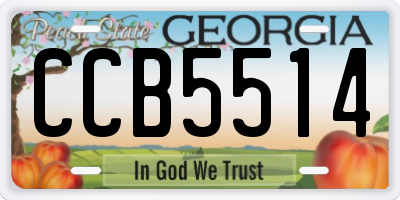 GA license plate CCB5514
