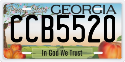 GA license plate CCB5520