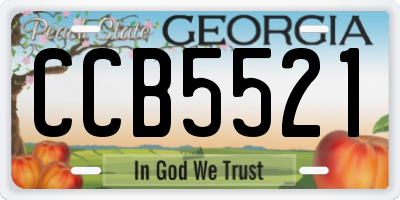 GA license plate CCB5521