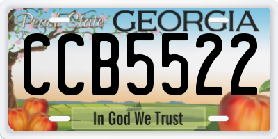 GA license plate CCB5522