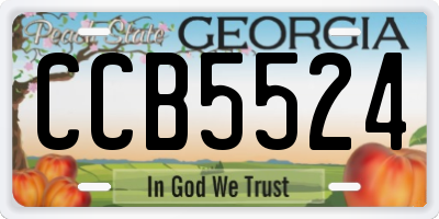GA license plate CCB5524