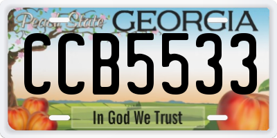 GA license plate CCB5533
