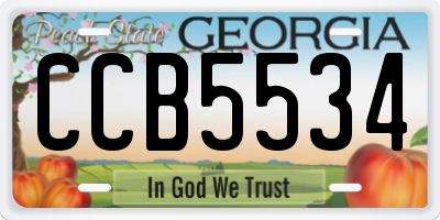 GA license plate CCB5534