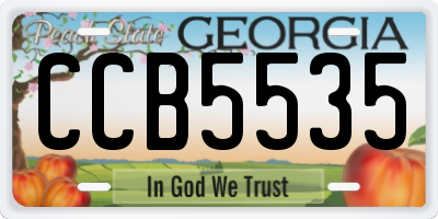 GA license plate CCB5535