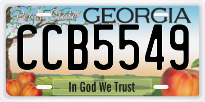 GA license plate CCB5549