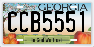 GA license plate CCB5551