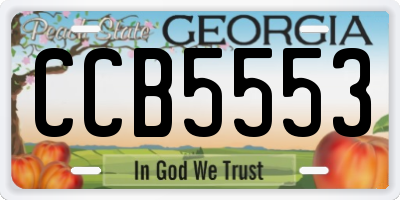 GA license plate CCB5553