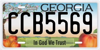GA license plate CCB5569