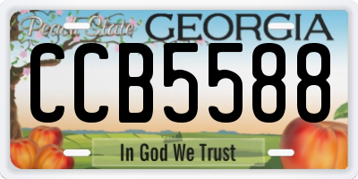 GA license plate CCB5588
