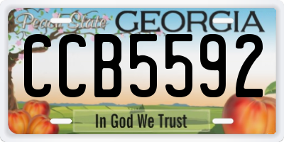 GA license plate CCB5592