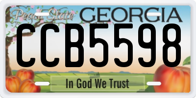 GA license plate CCB5598