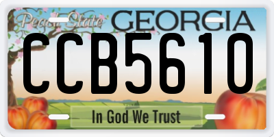 GA license plate CCB5610