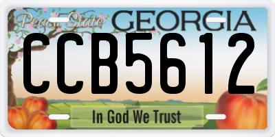 GA license plate CCB5612