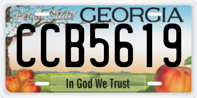 GA license plate CCB5619