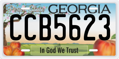 GA license plate CCB5623