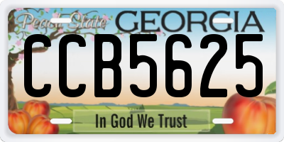 GA license plate CCB5625