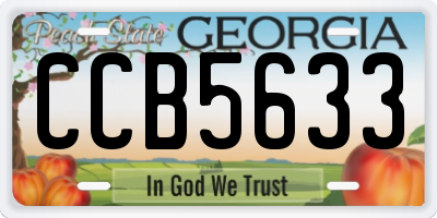 GA license plate CCB5633