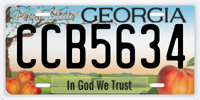 GA license plate CCB5634