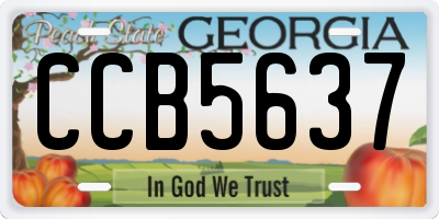 GA license plate CCB5637