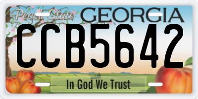 GA license plate CCB5642