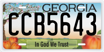 GA license plate CCB5643