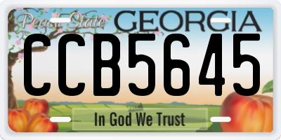 GA license plate CCB5645