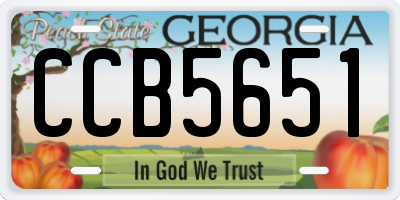GA license plate CCB5651