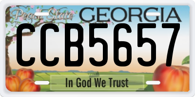 GA license plate CCB5657