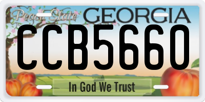 GA license plate CCB5660