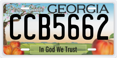 GA license plate CCB5662