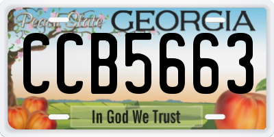 GA license plate CCB5663