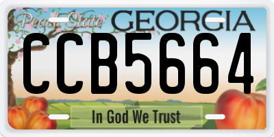 GA license plate CCB5664