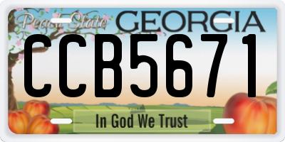 GA license plate CCB5671