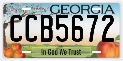 GA license plate CCB5672