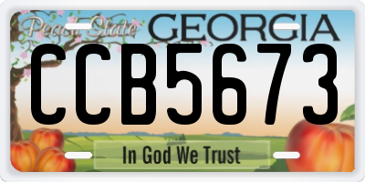 GA license plate CCB5673