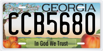 GA license plate CCB5680